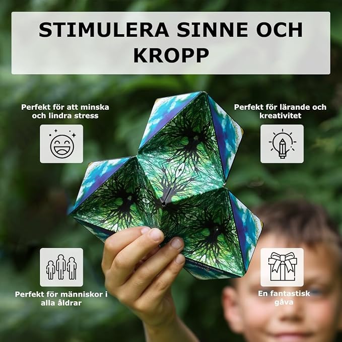 Shashibo Shape Shifting Box - STEM Fidget Toy with Ultra Strong Magnets - Sensory Puzzle Cube Transforms Into 100+ Shapes, Easter Basket Stuffers Gift for Kids, Teens, and Adults (Chaos)