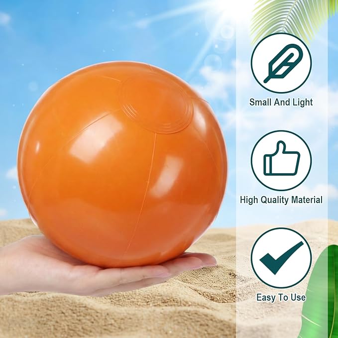 Realspring 24 Pcs Inflatable Beach Balls for Kids Bulk Pastel Solid Color Jumbo Beach Ball Swim Pool Floating Toys Baby Shower Birthday Summer Party Decor(Mainly Green, Yellow, Brown, White,10 Inch)
