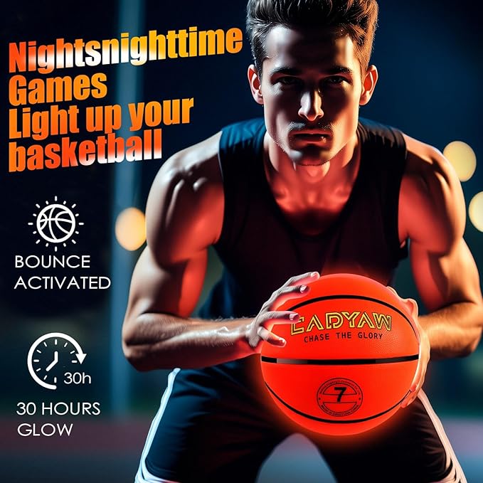 Glow in The Dark Soccer Ball, Rechargeable Light up Soccer Toys, Birthday Gift for Boys and Girls 8-12, Cool Toys for Kids Outdoor Night Activity - Size 5