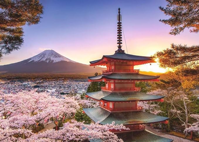 Ravensburger - Mount Fuji Cherry Blossom - 1000 Piece Jigsaw Puzzle - Stunning, Vivid Imagery of Springtime Trees - Idyllic Japan Scene - Ideal Gift - Frameable Art - Puzzles for Adults