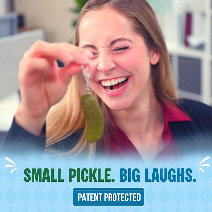 DR DINGUS Tiny Yodeling Pickle Keychain (3 Inches) - Sings Dill-lightful Musical Yodel Song - Singing Novelty Gag Gift for Friends Family Coworkers Office Students Classroom White Elephant