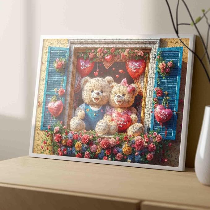 Bear Puzzles 1000 Pieces Jigsaw Puzzle for Adults, Little Bear Puzzle Challenging with Poster - Fun Adult Puzzle Game for Game Night (27"x20")