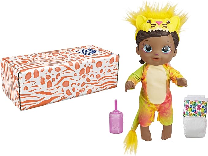 Baby Alive Rainbow Wildcats Doll, Lion, Accessories, Drinks, Wets, Lion Toy for Kids Ages 3 Years and Up, Black Hair