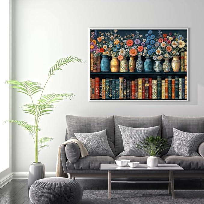 Wildflower Book Puzzles for Adults 1000 Pieces Puzzle Clearance Vintage Books Challenging Adult Puzzles 1000 Pieces Puzzle Perfect for Family Game 27.5 x 19.6 inch