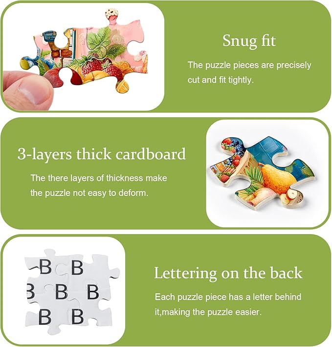 Funny Gnome Puzzles for Adults 1000 Pieces, Cute Gnomes Cake Food Fruit Flower Puzzle, Colorful Floral Challenge Jigsaw Puzzle