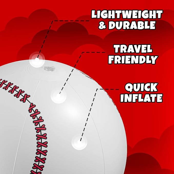 Inflatable Beach Balls (6 Pack) - 16-Inch Durable PVC Blow Up Beach Balls for Kids, Easy to Inflate, Summer Pool Float, Party Favors, Sports Theme Decorations, Giveaways & Outdoor Toys
