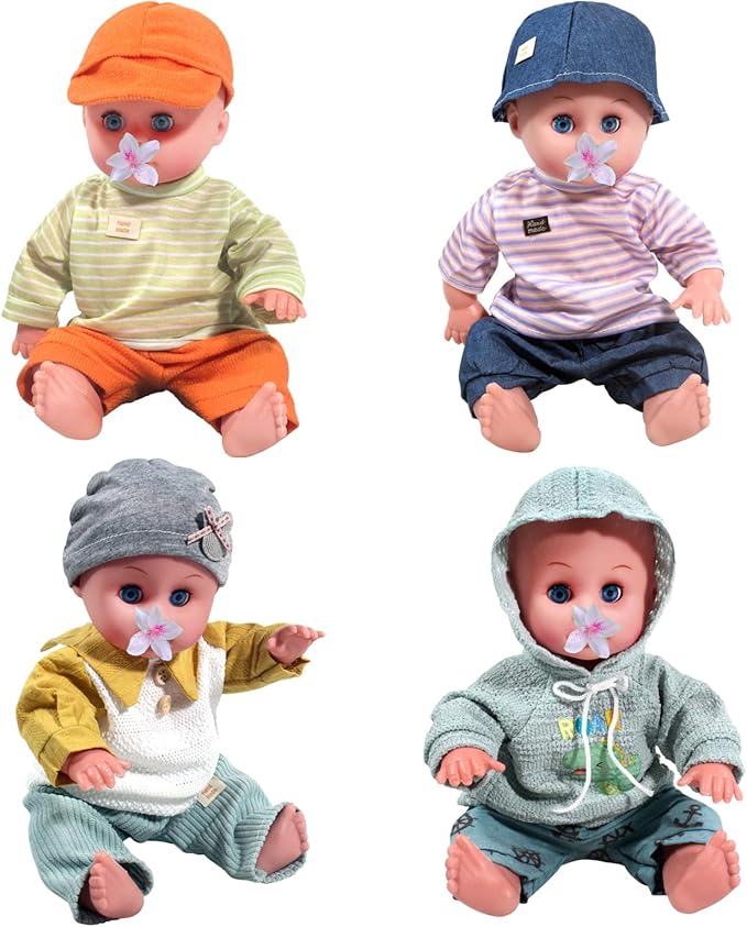 fromeasy Baby Dolls Clothes Boy for 12-16 Inch Dolls, 4 Sets 15 Inch Doll Outfit Accessories