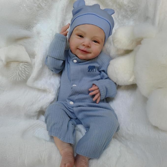 CHAREX Realistic Reborn Baby Boy - 18 Inch Lifelike Newborn Baby Doll with Soft Cloth Body, Handcrafted Weighted Real Life Baby Dolls with Accessories for Kids Age 3+