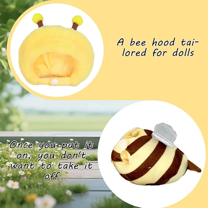Cute Bee Costume for 6.7 Inch (17cm) Dolls,Funny Clothes Park Theme Costume Accessory,2-piece Set has a 3D Feel,Perfect for Collectors and Dress-Up