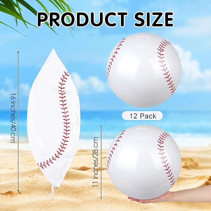 Fovths 12 Pieces Inflatable Beach Balls 11 Inch Blow Up Party Supplies Swimming Pool Toys for Summer Water Games Birthday Sports Theme Party Favors