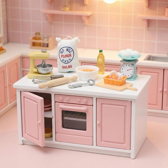 15PCS Miniature Dollhouse Kitchen Accessories,1 12 Scale Mini Stuff with Stand Mixer, Kitchen Scale, Flour, Rolling Pin and Others,Mini Dollhouse Accessories