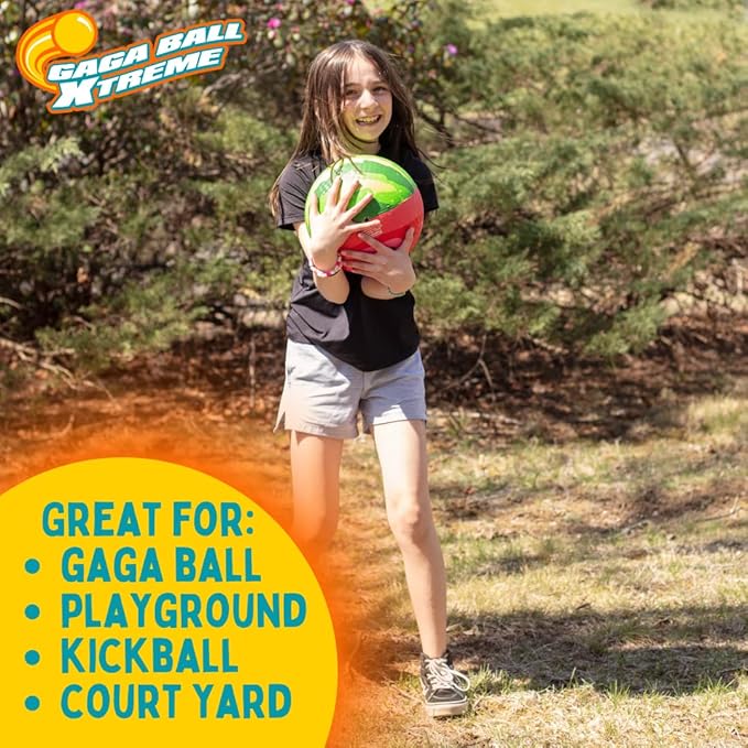 SCS Direct Gaga Ball Playground Balls (8.5 inches) w Air Pump- Durable Rubber Pack for Recess Dodgeball, Kickball, Gagaball Official Play & School -Fun Outdoor Toys & Gifts for Kids