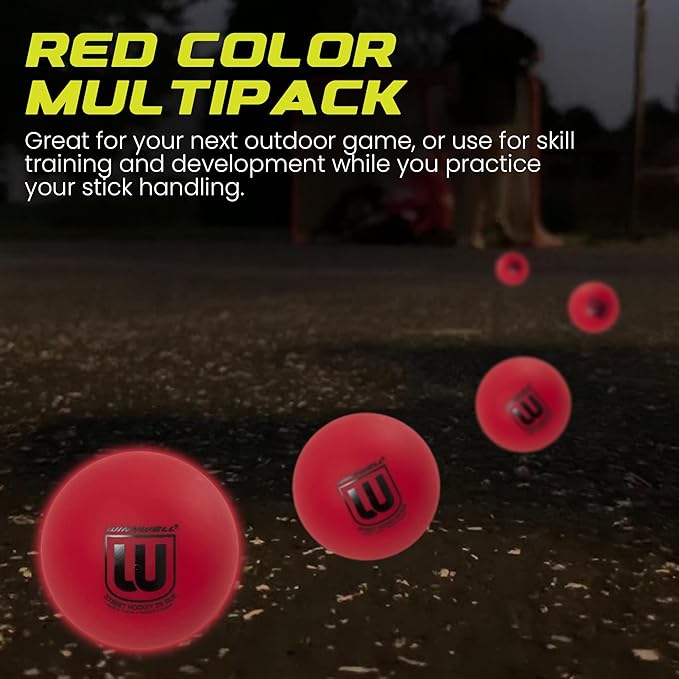 Winnwell Sports Street Hockey Balls - Indoor & Outdoor Balls with Storage Bag - Ideal for Road & Street Hockey Games 65mm & 50 Gram Weight
