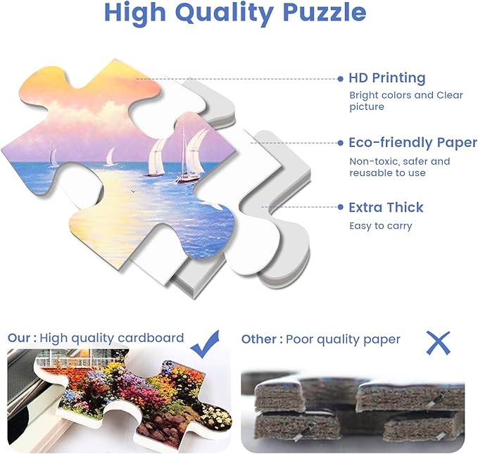 500 Piece Puzzle for Adults-Lighthouse | Recycled Cardboar Jigsaw Puzzles 500 Pieces | Challenging Family Activity Great Gift Idea for Family Friends | Difficult Puzzles Size 20.5X 15 inches