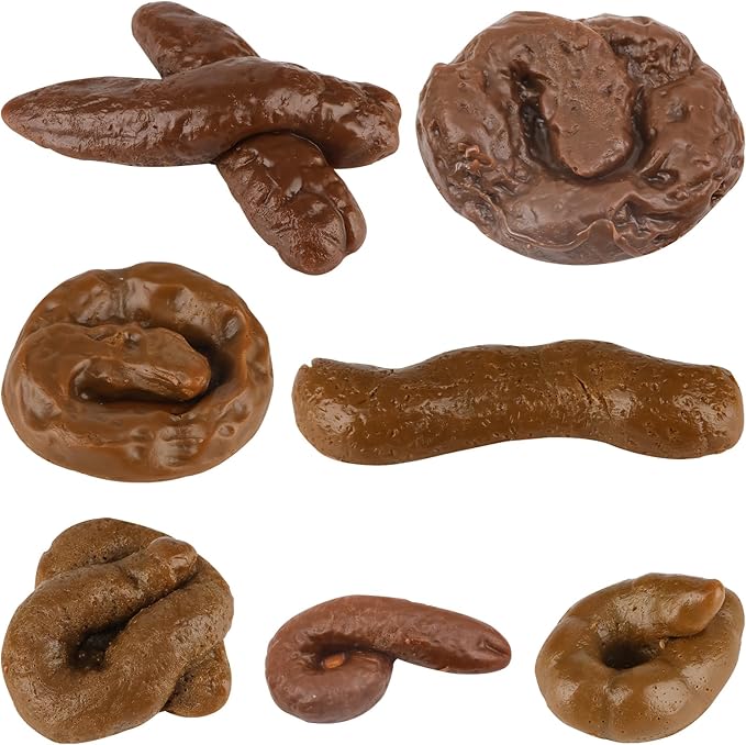 7 Pieces Fake Poo Realistic Fake Turd Prank Lifelike Poo, Fake Dog Poop Joke Toys for Halloween April Fools' Day Prank Party Supplies