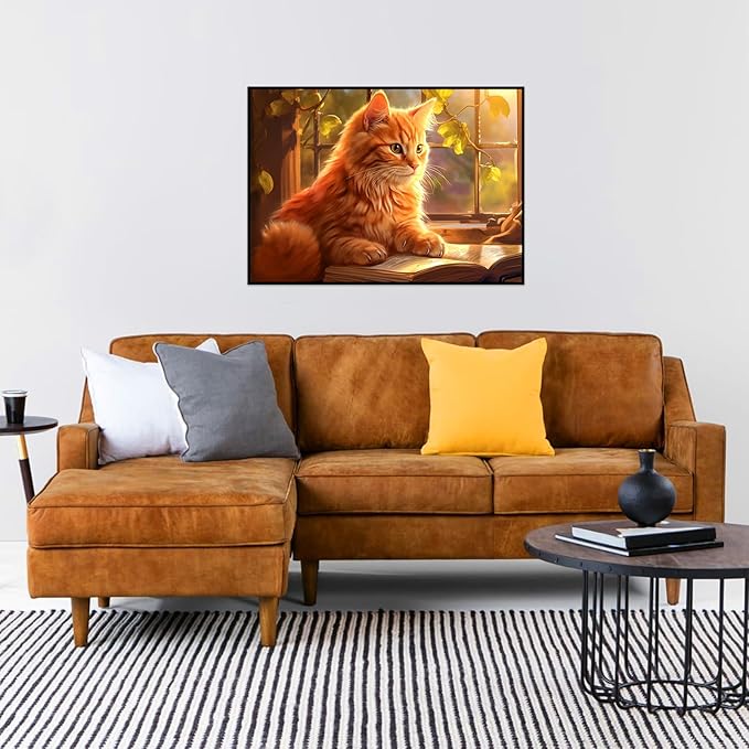 1000 Piece Puzzle for Adults Window Cat Puzzles 1000 Pieces Reading Cat Jigsaw Puzzles 1000 Pieces Cute Kitten Puzzle Cozy Retreat Puzzles for Adults Seniors Teens Challenging Gift