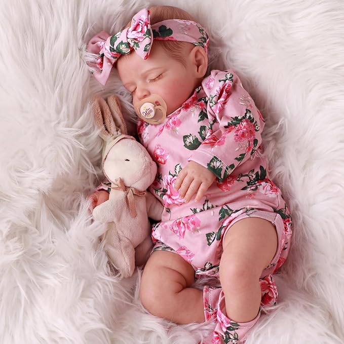 BABESIDE Lifelike Reborn Baby Dolls - Sleeping Realistic Newborn Soft Body Real Life Girl Dolls with Accessories Gifts for Kids Age 3 + & Collection, 20 inches