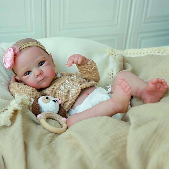 KSBD Realistic Reborn Baby Dolls - 20 Inch Cute Real Life Baby Girl Doll, Lifelike Newborn with Full Vinyl Body,Real Baby Dolls with Accessories for 3+ Years Old Kids Gifts