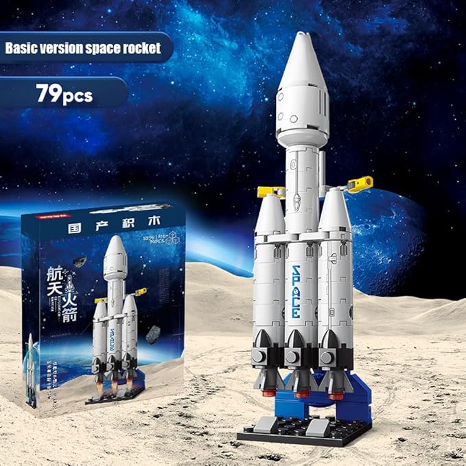 Vilbocr 69-Piece Rocket Ship Building Blocks Set | STEM Educational Space Toy for Kids Ages 6-12 | Creative Construction Kit for Solo & Group Play | Compatible with Major Brands