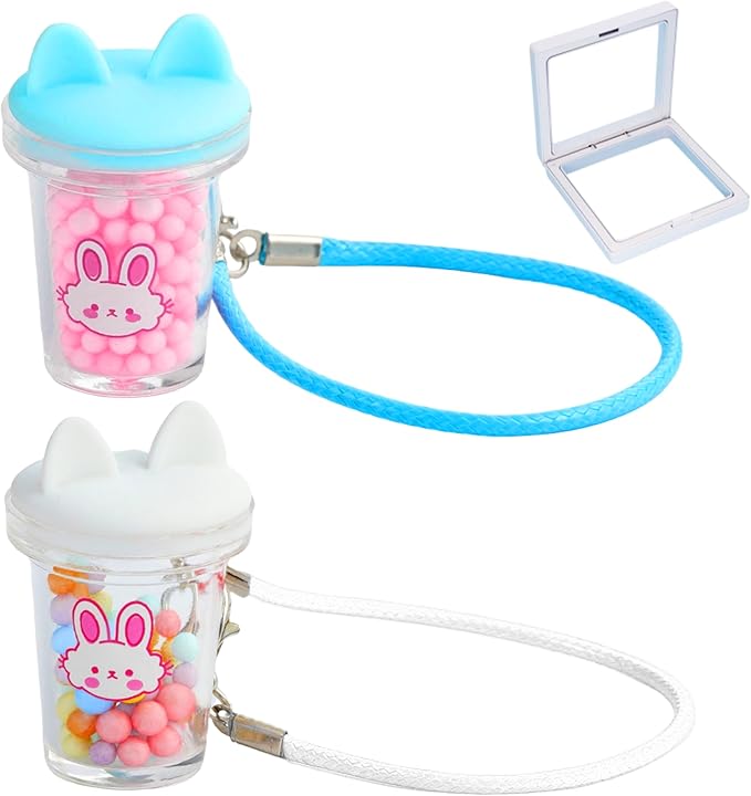 Doll Accessories for Labubu,2Pcs Cute Labubu Accessories Set,Including White and Blue Mini Labubu Cup,17cm Labubu Accessories(no Doll)