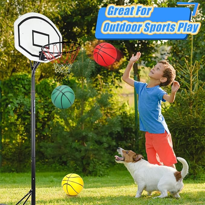 6 Inch Mini Basketballs for Toddlers Kids Teenagers, 3 Pack 6" Basketball Set with Pump Durable PVC Basketballs for Mini Over Door Hoop Pool Beach Balls for Swimming Pool, Indoors, Outdoors