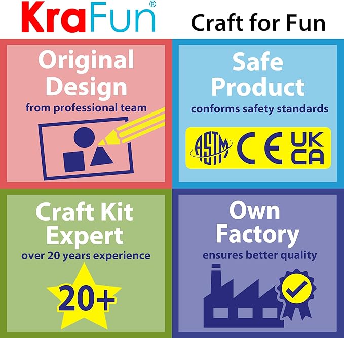 KRAFUN 500+ Felt Stickers for Toddlers & Kids - Self-Adhesive Alphabet Letters, Numbers & Shapes - No-Mess DIY Scrapbook Arts and Crafts Supplies - Educational Learning Activity Gift for Ages 3+