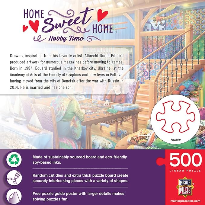 Masterpieces 550 Piece Jigsaw Puzzle for Adults, Family, Or Kids - Hobby Time - 18"x24"