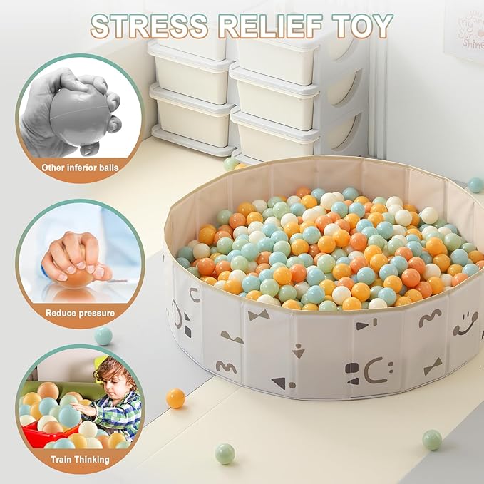 Clear Ball Pit Balls - Crush Proof Plastic Toy Balls for Boys and Girls