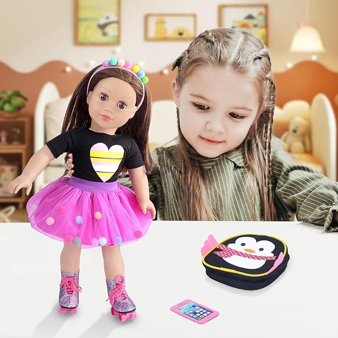 18 Inch American Doll Clothes and Accessories Travel Skating Sport Playset Outdoor Sport Accessories (Not Include Doll)