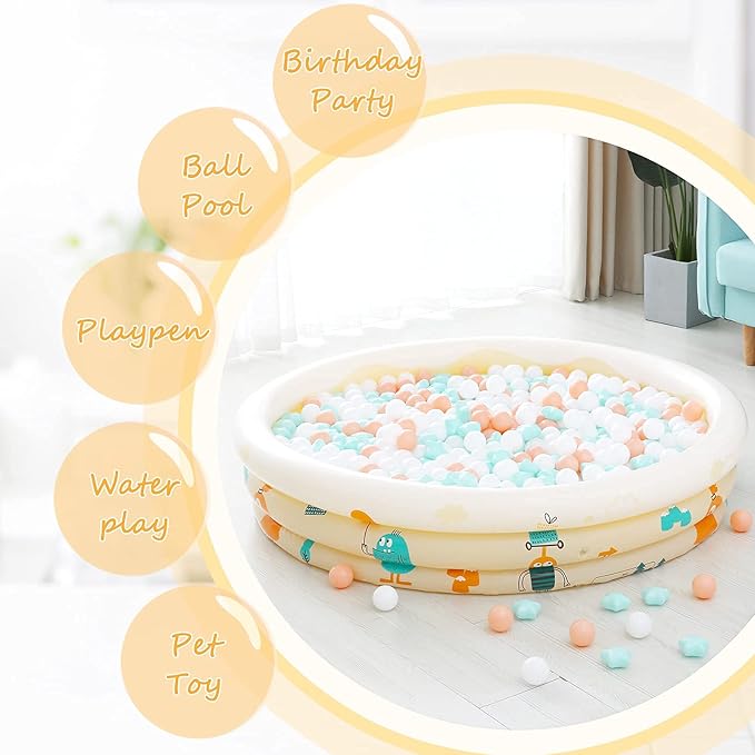 Realhaha Ball Pit Balls 50 100 200 500, Star Shapes for Babies Kids Playpen Plastic Balls for Babies Ball Pool Puppy Playballs