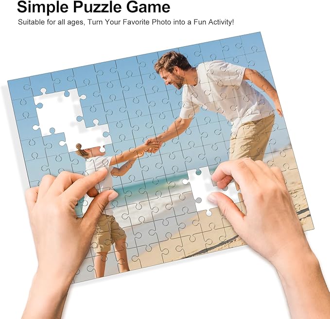 Personalized Puzzle from Photo, Custom 35/70/120/200/300 Piece Photo Jigsaw Puzzles for Adults Kids, Wooden Puzzles with Lettered Back, Perfect for Birthday, Christmas, Holidays Puzzles Custom Gifts
