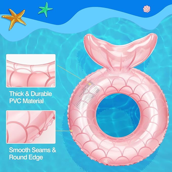 MoKo Inflatable Swimming Ring, Cute Pool Float Tube Decorations Swim Tubes Outdoor Pool Beach Water Floats Party Supplies Floaties