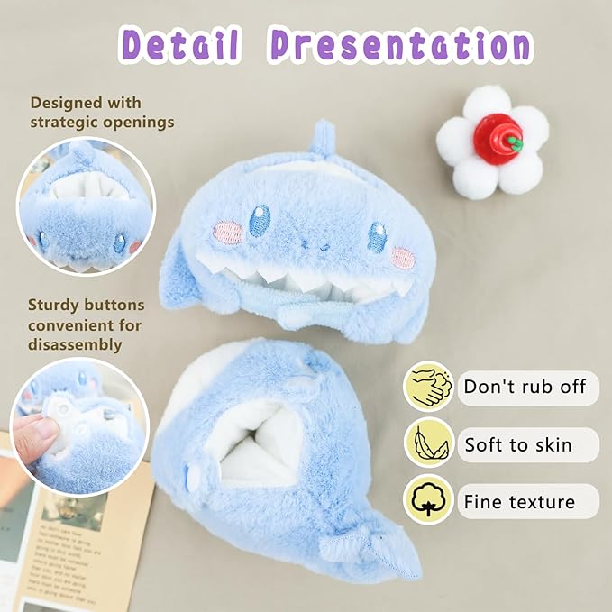 Clothes for 17cm Accessories Suit Cute Clothes for Doll Dress up Animal Style Outfits (NO Doll)(Shark)