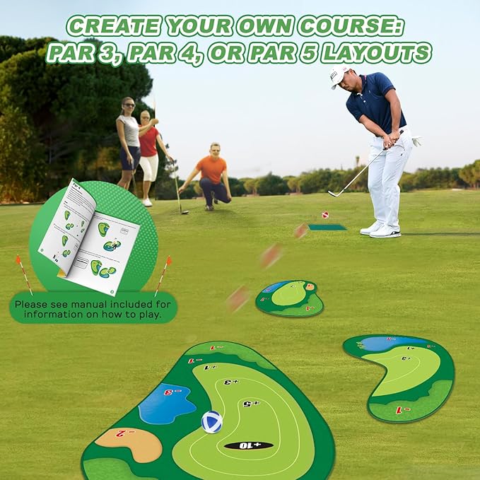 TOY Life Chipping Golf Game Mat Indoor Outdoor Games for Adults and Family Kids Outdoor Play Equipment Stick Chip Game Indoor Golf Set Backyard Games Outdoor Toys for Kids