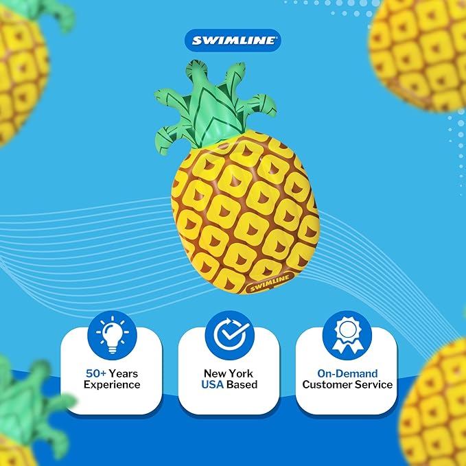 Swimline Pineapple Jumbo Floating Pool Island Yellow/Green 88x50''