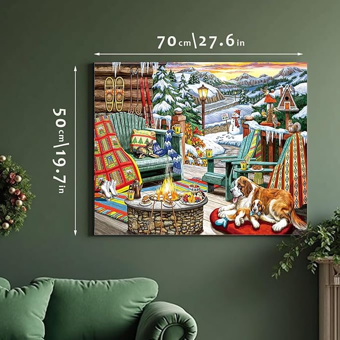 Jigsaw Puzzles for Adults - 2 Pack Christmas & Winter Holiday Puzzles 1000 Pieces and Up, Gift for Women & Mom