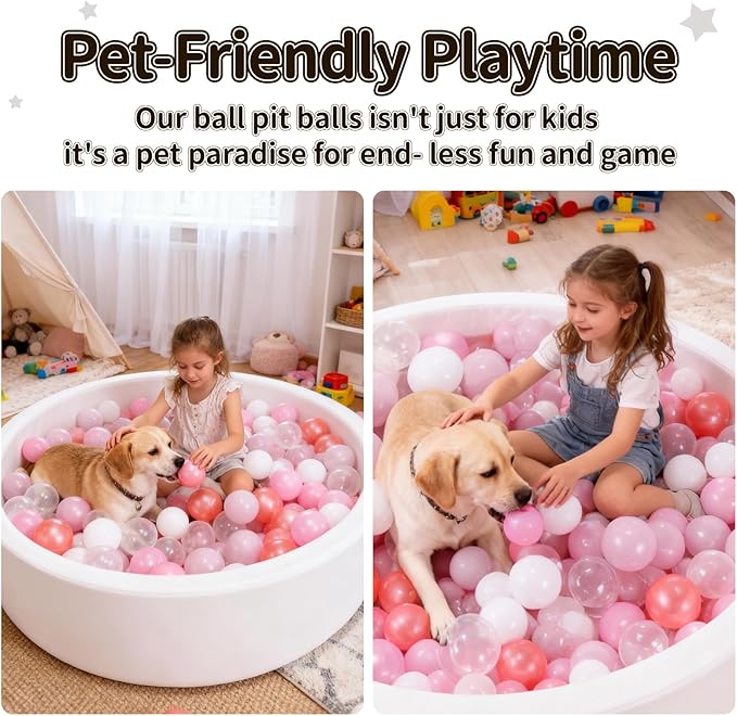 STARBOLO Ball Pit Balls for Toddlers Phthalate Free BPA Free Non-Toxic Crush Proof Play Balls for Toddlers Kids Pool Playhouse Pack of 100 200 500