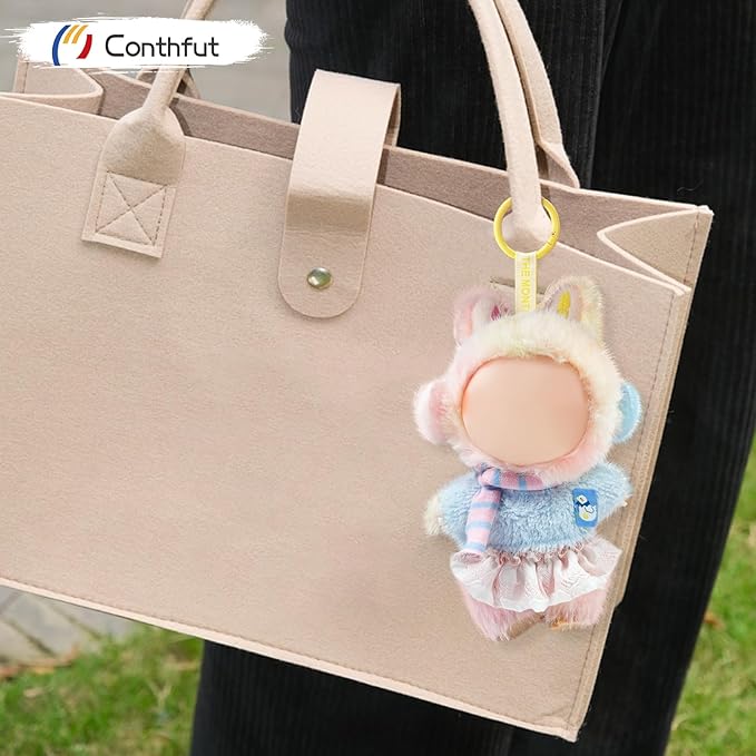 17cm Doll Clothes,Clothes for Dolls Outfit, Accessories for Dolls Clothes, Cute Clothes Set for Doll,No Doll Included(Blue Top+Dress+Earmuffs+Scarf)