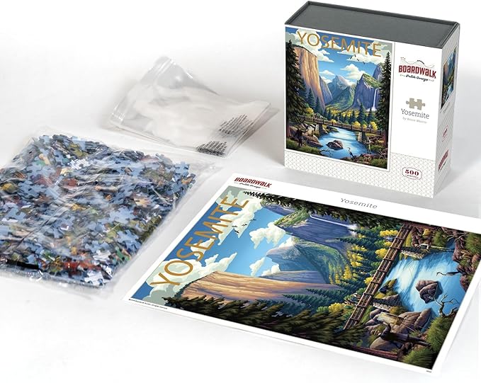 Boardwalk Puzzles Yosemite, 500 Piece Jigsaw Puzzle for Adults, Made in USA