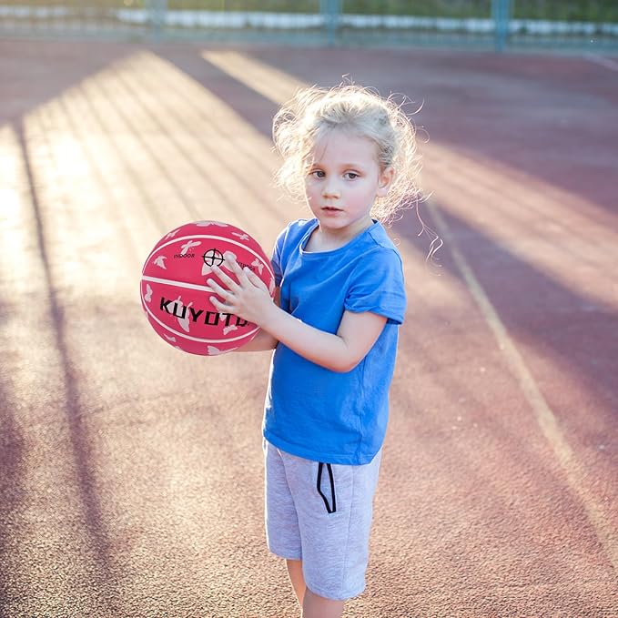 KUYOTQ Kids Youth Adult Size 3/4/5/6/7 (22/25.5/27.5/28.5/29.5") Basketball Premium Rubber or Faux Leather Basketball Indoor Outdoor Basketball for Boys Girls Womens Mens Basketball Gifts (Deflated)