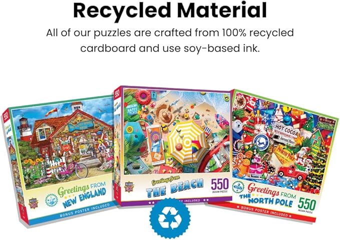 Masterpieces 550 Piece Jigsaw Puzzle For Adults, Family, Or Kids - Greetings From The North Pole - 18"x24"
