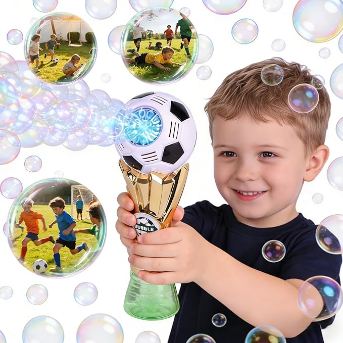 Football-Shaped Bubble Machine, Perfect for Children to Play with Complete with Bubble Solution – The Ideal Toy Bubble Machine for Kids