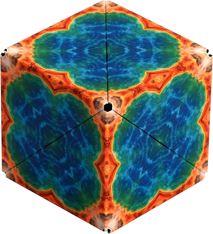 Shashibo Shape Shifting Box - STEM Fidget Toy with Ultra Strong Magnets - Sensory Puzzle Cube Transforms Into 100+ Shapes, Easter Basket Stuffers Gift for Kids, Teens, and Adults (Earth)