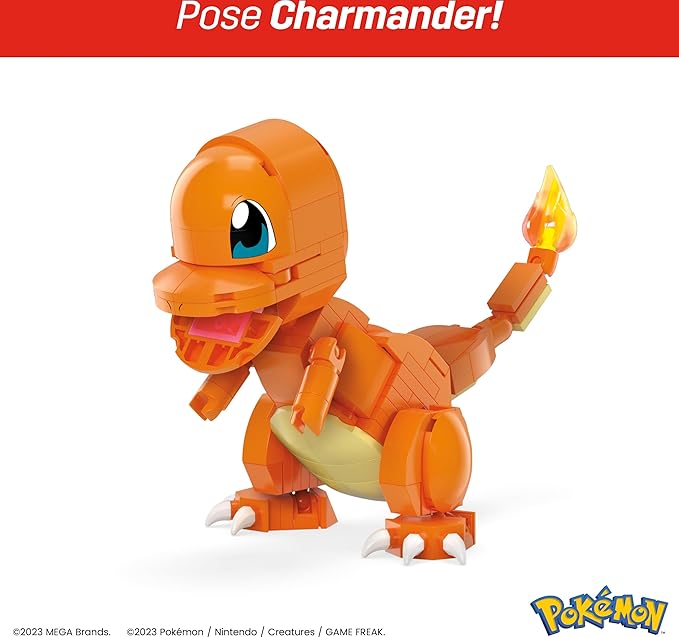 MEGA Pokémon Building Toys Set Kanto Region Trio with 529 Pieces and 3 Poseable Characters, 4 Inches Tall, for Kids