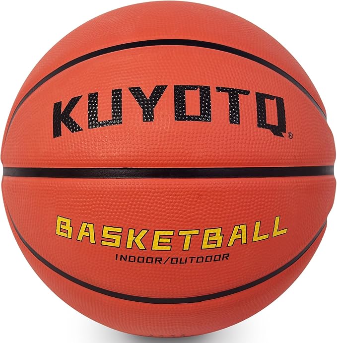 KUYOTQ Kids Youth Adult Size 3/4/5/6/7 (22/25.5/27.5/28.5/29.5") Basketball Premium Rubber or Faux Leather Basketball Indoor Outdoor Basketball for Boys Girls Womens Mens Basketball Gifts (Deflated)