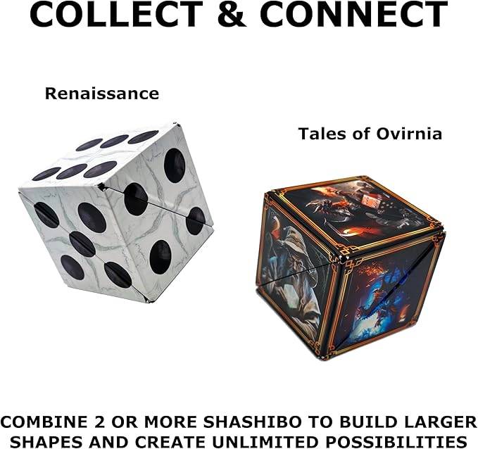 Shashibo Shape Shifting Box - STEM Fidget Toy with Ultra Strong Magnets - Sensory Puzzle Cube Transforms Into 100+ Shapes, Easter Basket Stuffers Gift for Kids, Teens, and Adults (Renaissance)