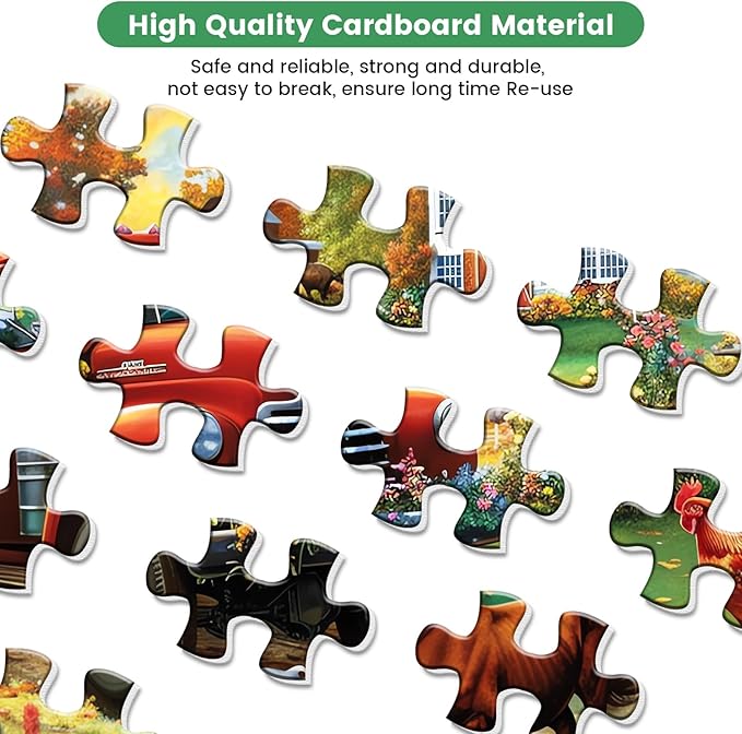 300 Pieces Jigsaw Puzzle for Adults,Country Life Puzzle 300 Pieces Highlights the Agricultural Life and Rural Beauty - Thick,Sturdy Pieces Challenging Family Activity Great Gift Idea,20.5 x 15 in