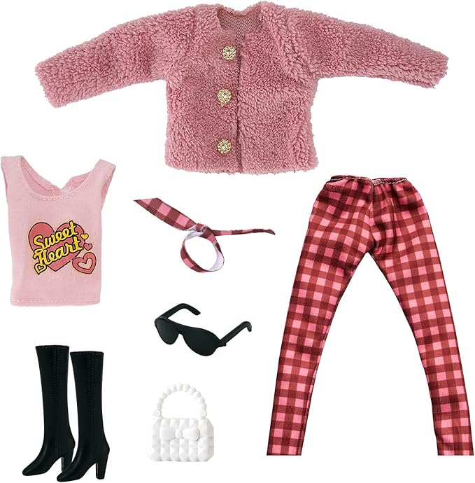 Doll Clothes, 5 Sets Outfits Spring Dresses Pants Windbreaker Hat for 11.5 inch Dolls Accessories Random Style (B)