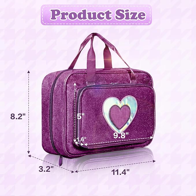 Carrying Case Compatible with Barbie Dolls 12-Inch, Storage Organizer with Handle Holds up to 6 Dolls,Multiple Pockets for Accessories,Toy Storage Box, lavender,Bag Only (purple)
