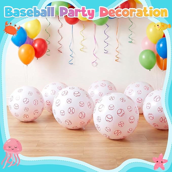 Lewtemi Inflatable Beach Balls Large Sport Ball Pool Toys for Birthday Summer Beach Water Games, Themed Party Decorations Party Favors